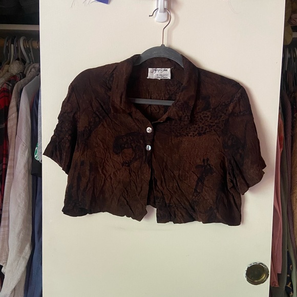 Animal Cropped Button Down - Picture 1 of 3